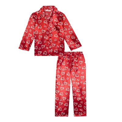 bluezoo Girl's red heart print pyjamas